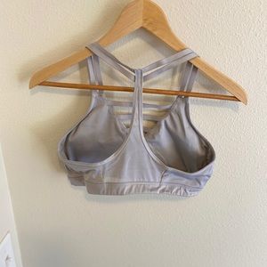 Grey mesh back sports bra